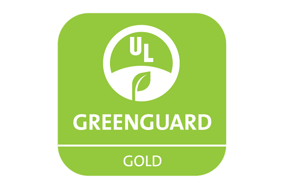 UL GREENGUARD Gold Certification logo indicating low chemical emissions for healthier indoor environments
